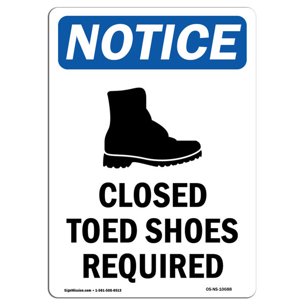SignMission Closed Toed Shoes Required Sign Wayfair